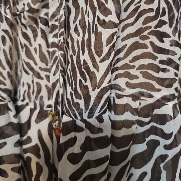 Michael Kors Silk Animal Print Semi Sheer Dress Size M - Picture 4 of 9